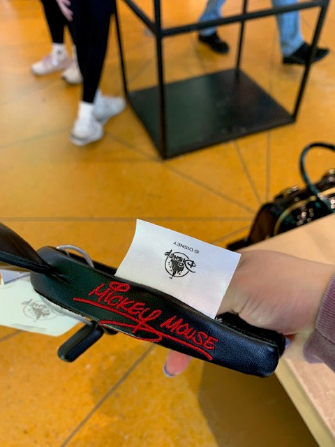 Black Leather Ears w/ Mickey's Signature