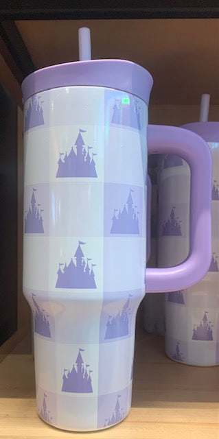 Purple Checkered Tumbler