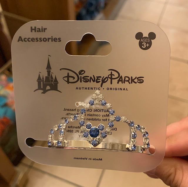 Blue & Silver Crown Hair Piece