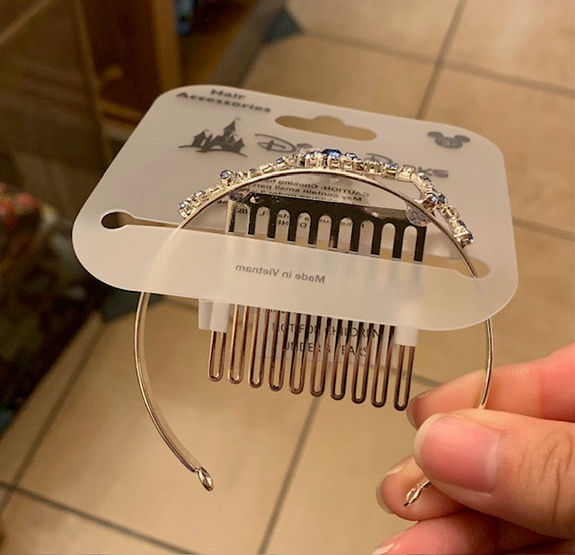 Blue & Silver Crown Hair Piece