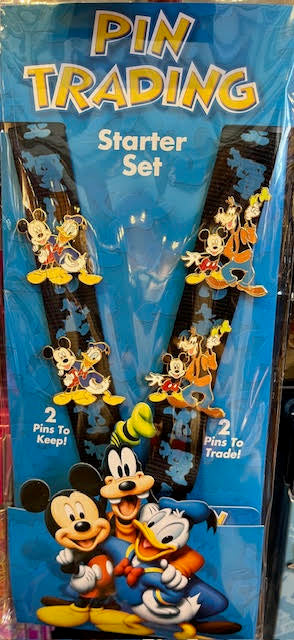 Mickey, Donald & Goofy Pins & Lanyard